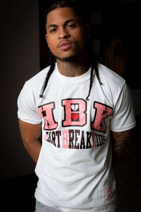 HBK College Pro T-Shirt - White/Pink