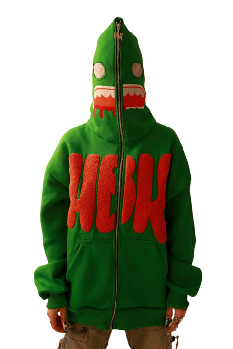 HBK Full Zip-Up Monster Hoodie\ Green