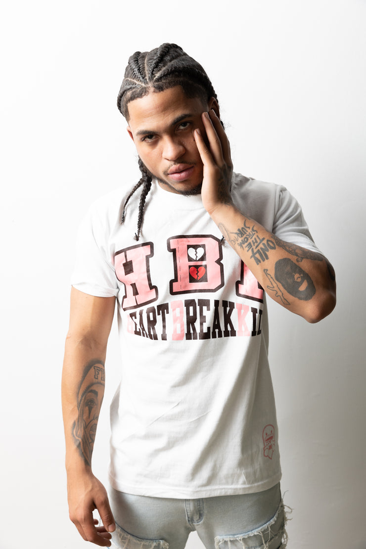 HBK College Pro T-Shirt - White/Pink