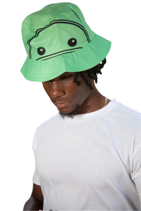 Black and 2024 green bucket hat