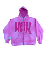 HBK Full Zip-Up Monster Hoodie\ Pink