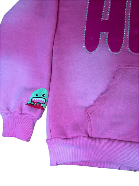 HBK Full Zip-Up Monster Hoodie\ Pink