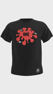 HBK Club T-Shirt In Black With Red Splatter